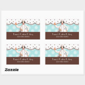 Chef Girl Rectangle Label - Bruin met zwart haar (Vel)