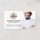 Chef glimlachend | Bakkerij Logo Visitekaartje (Voorkant)