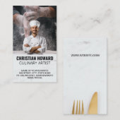 Chef glimlacht | culinair | bakkerij visitekaartje (Voorkant / Achterkant)