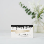 Chef Gold Mes Catering Modern Zwart Dripping Visitekaartje (Staand voorkant)