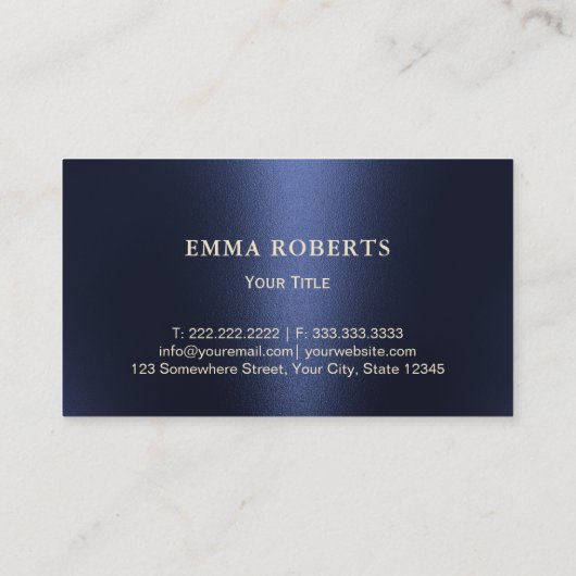 Chef Gold Pet Personal Chef Catering Service Navy Visitekaartje (Achterkant)