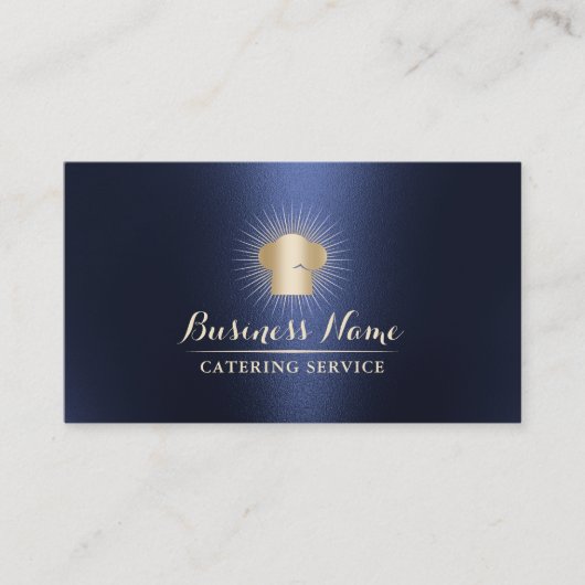 Chef Gold Pet Personal Chef Catering Service Navy Visitekaartje (Voorkant)