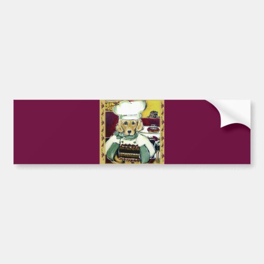 Chef Golden Retriever Bumpersticker (Voorkant)