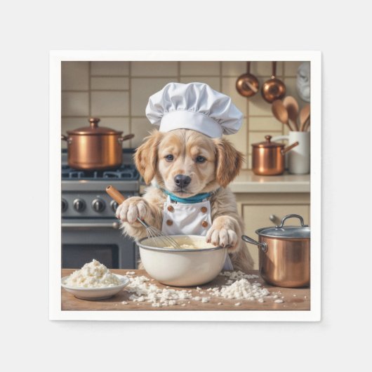Chef Golden Retriever Puppy Servet (Voorkant)