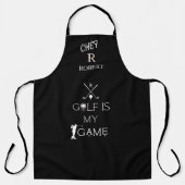 *Chef & Golfer Zwart & Wit Aangepast Naam Monogram Schort (Voorkant)