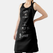 *Chef & Golfer Zwart & Wit Aangepast Naam Monogram Schort (Insitu)
