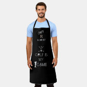 *Chef & Golfer Zwart & Wit Aangepast Naam Monogram Schort (Gedragen)