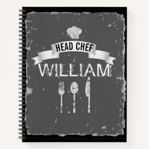 Chef grijs recept boek mannen