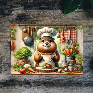 Chef Groundhog Briefkaart