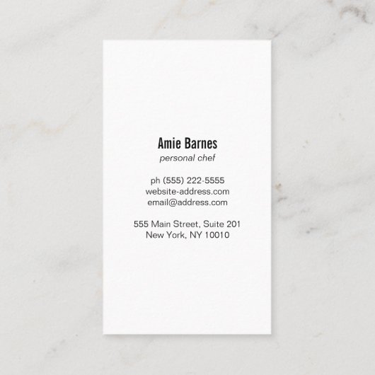 Chef Hand Drawn Whisk Logo Blue Visitekaartje (Achterkant)