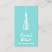Chef Hand Drawn Whisk Logo Blue Visitekaartje (Voorkant)