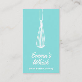 Chef Hand Drawn Whisk Logo Blue Visitekaartje