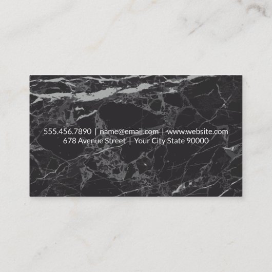 Chef Hat | Achtergrond zwarte marmer Visitekaartje (Achterkant)