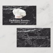 Chef Hat | Achtergrond zwarte marmer Visitekaartje (Voorkant / Achterkant)