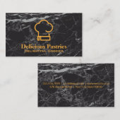 Chef Hat | Achtergrond zwarte marmer Visitekaartje (Voorkant / Achterkant)