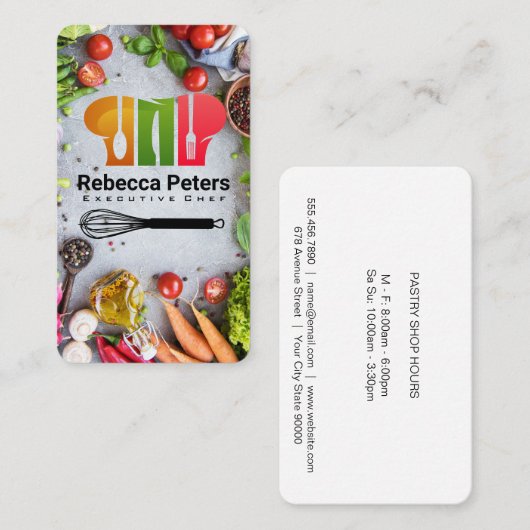 Chef Hat | Culinary Restaurant Visitekaartje (Voorkant / Achterkant)