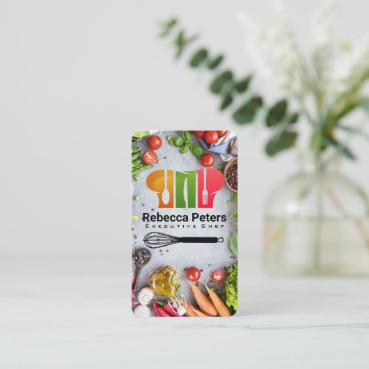 Chef Hat | Culinary Restaurant Visitekaartje (Staand voorkant)