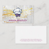 Chef Hat | Gold Splatter | leisteen Visitekaartje (Voorkant / Achterkant)