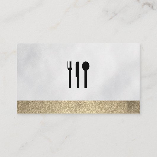 Chef Hat | Goudlederen sierstrip Visitekaartje (Achterkant)