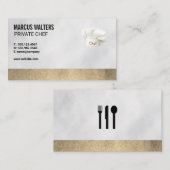 Chef Hat | Goudlederen sierstrip Visitekaartje (Voorkant / Achterkant)