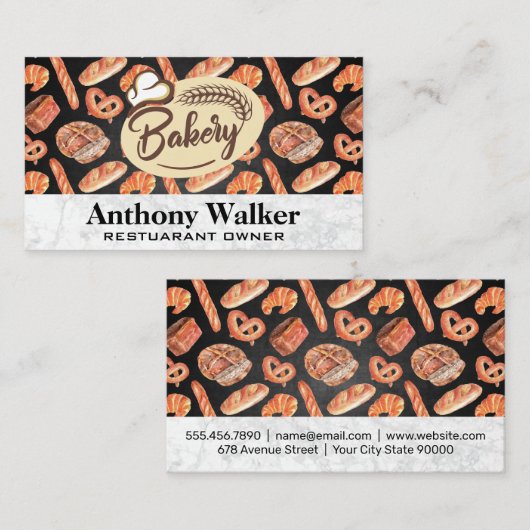 Chef Hat | Pretzels en brood | bakkerij Visitekaartje (Voorkant / Achterkant)