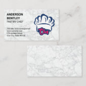Chef Hat | Witte marmer Visitekaartje (Voorkant / Achterkant)