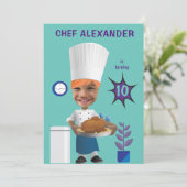 Chef Head in Hole 🎉 Funny Cook Verjaardag Kaart (Staand voorkant)