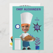 Chef Head in Hole 🎉 Funny Cook Verjaardag Kaart (Voorkant / Achterkant)