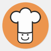 Chef Head Ronde Sticker (Voorkant)