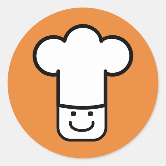 Chef Head Ronde Sticker (Voorkant)
