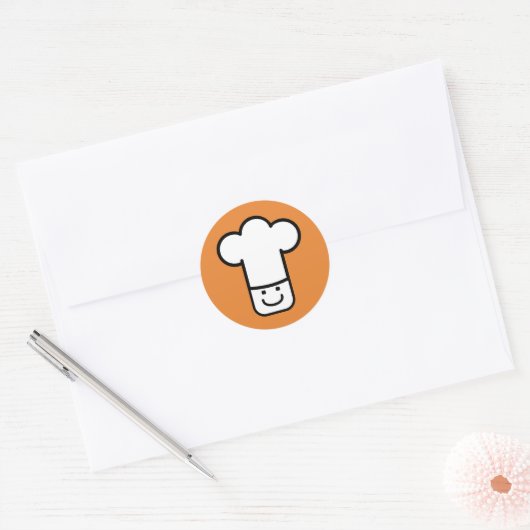 Chef Head Ronde Sticker (Envelop)