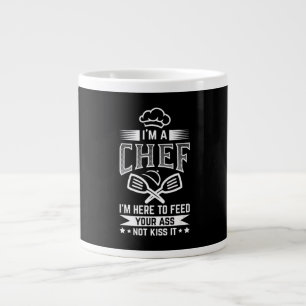 Chef hier voer niet kus koken liefhebber grappig c grote koffiekop