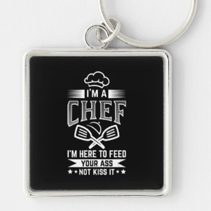 Chef hier voer niet kus koken liefhebber grappig c sleutelhanger