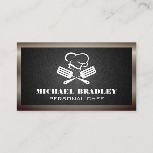 Chef Hoed en Spatels | Koken Logo Visitekaartje (Voorkant)
