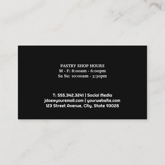 Chef Hoed | Gardeerpatroon Visitekaartje (Achterkant)