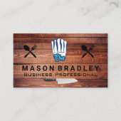 Chef Hoed | Kookgereedschap | Hout Visitekaartje (Voorkant)