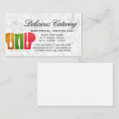 Chef Hoed Logo | Marmeren Achtergrond Visitekaartj Visitekaartje (Voorkant / Achterkant)