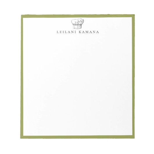 Chef Hoed Logo Peper Groen Frame Notitieblok (Voorkant)