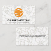 Chef Hoed Oranje | Marmeren Achtergrond Visitekaartje (Voorkant / Achterkant)