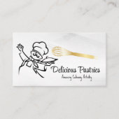 Chef Holding Serving Tray | Whisk Visitekaartje (Voorkant)