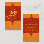 Chef Hungry Monogram Oranje Edgy Urban Visitekaartje (Voorkant / Achterkant)