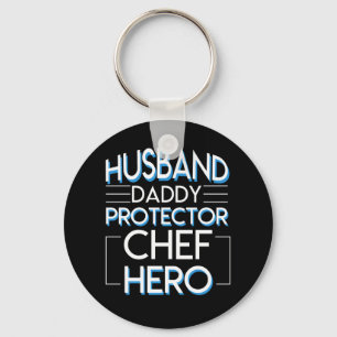Chef Husband Papa Protector Chef her Sleutelhanger