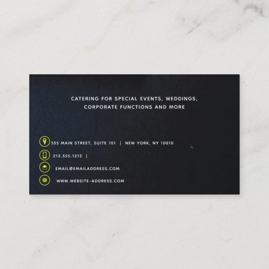 Chef I Catering Modern Professional Visitekaartje (Achterkant)