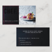 Chef I Catering Modern Zwart Roze Professioneel Visitekaartje (Voorkant / Achterkant)