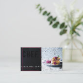 Chef I Catering Modern Zwart Roze Professioneel Visitekaartje (Staand voorkant)