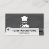 Chef Icon Cleaver Knife | schoolbordachtergrond Visitekaartje (Voorkant)