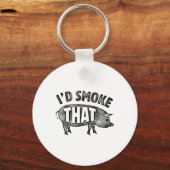 Chef ID Smoke That Pig Pork BBQ Barbecue Mannen Vr Sleutelhanger (Voorkant)