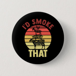 Chef Ik zou die grillende papa moeder BBQ-partij r Ronde Button 5,7 Cm