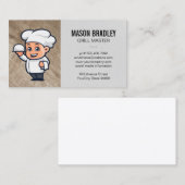 Chef Illustratie Serving Food Visitekaartje (Voorkant / Achterkant)