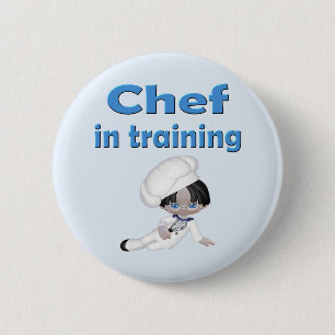 Chef in opleiding ronde button 5,7 cm